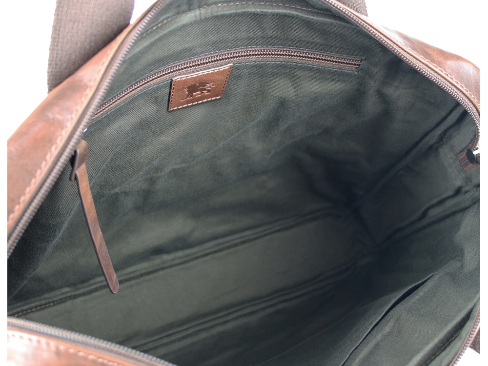 Сумка Mano Don Luca, натуральная кожа в коньячном цвете, 37 х 27 х 6 см-5