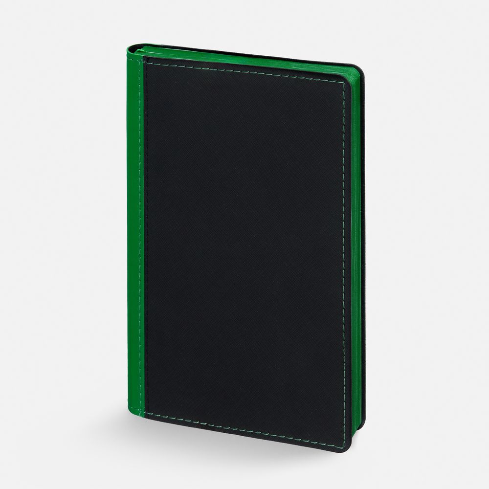 Ежедневник Nice Twice, недатированный, черный с ярко-зеленым-1