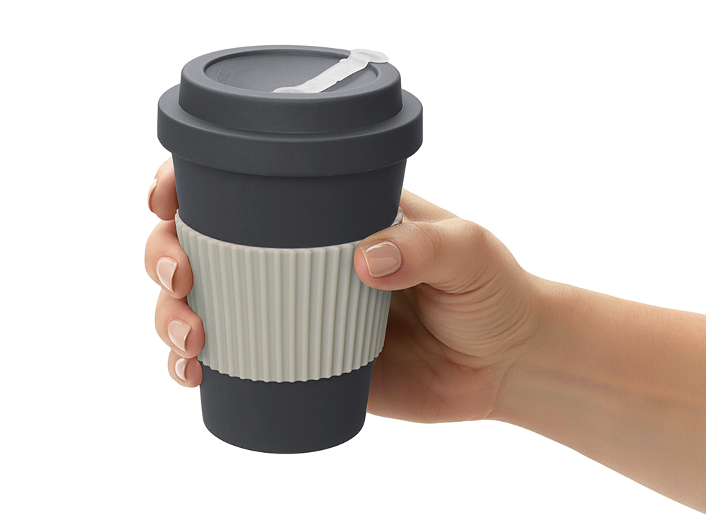 Термокружка Muffin из натуральных волокон, темно-серый-5