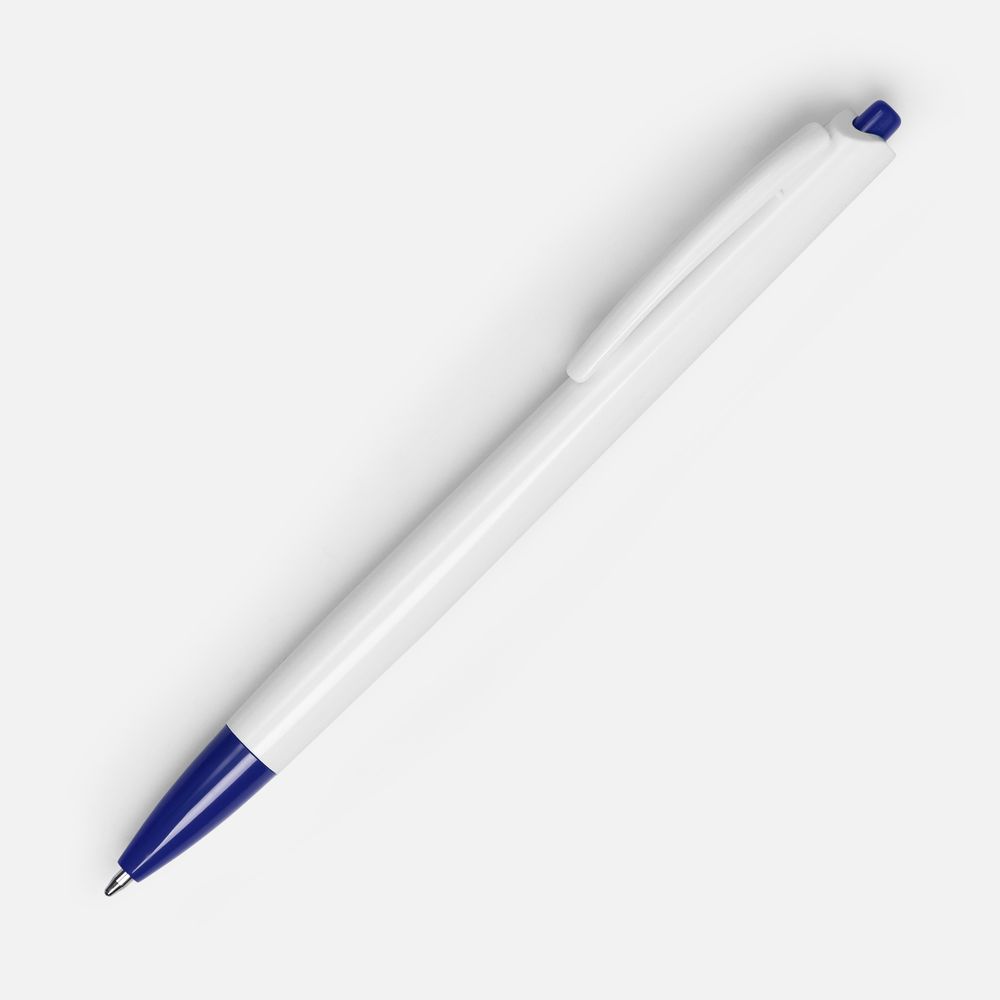 Ручка шариковая Tick, белая с синим-1