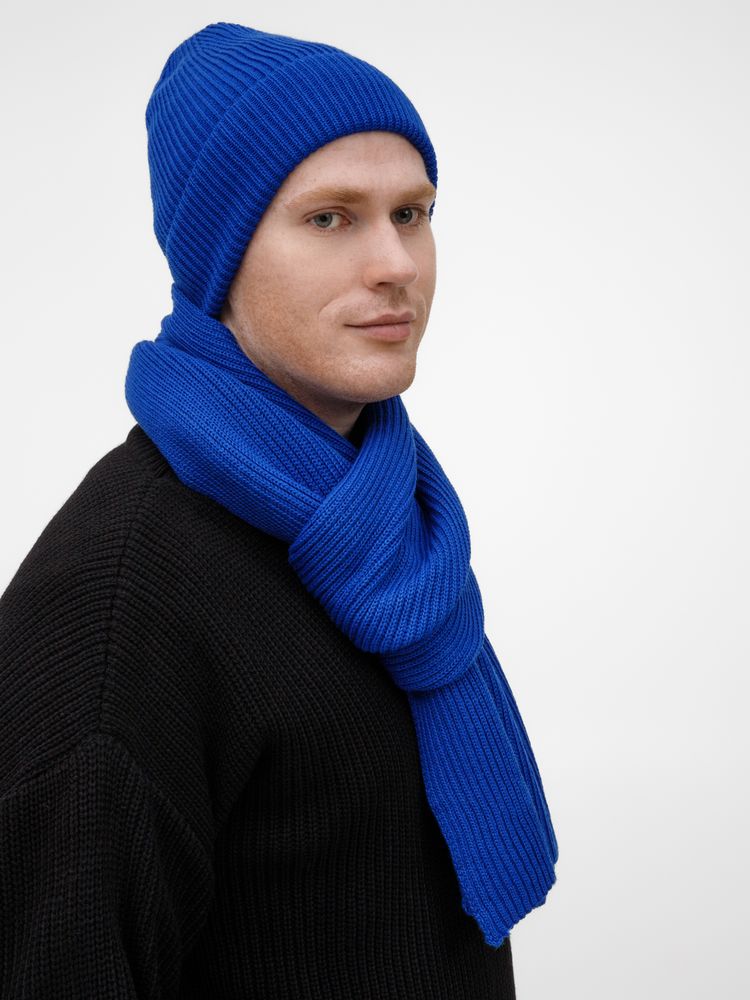 Шарф Nobilis Mono, ярко-синий-6