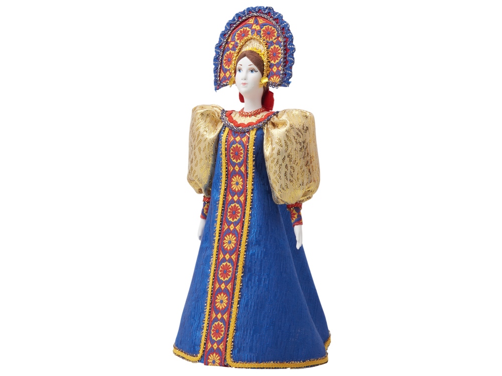 Подарочный набор: кукла фарфоровая, мед, синий-7