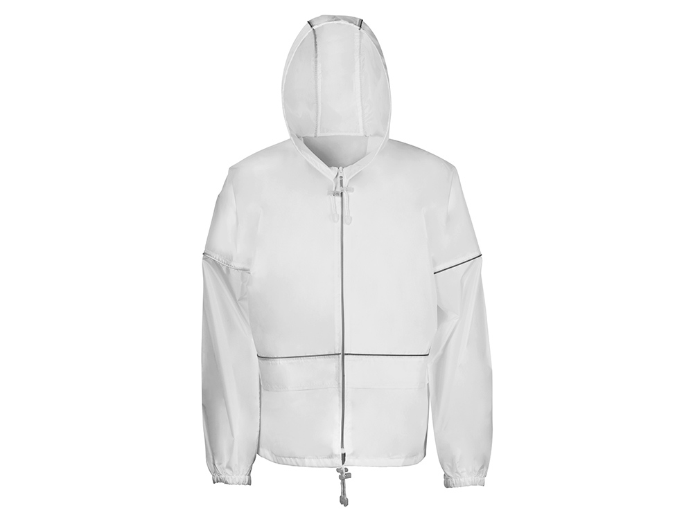 Короткий дождевик Tornado со светоотражающими элементами, белый-2