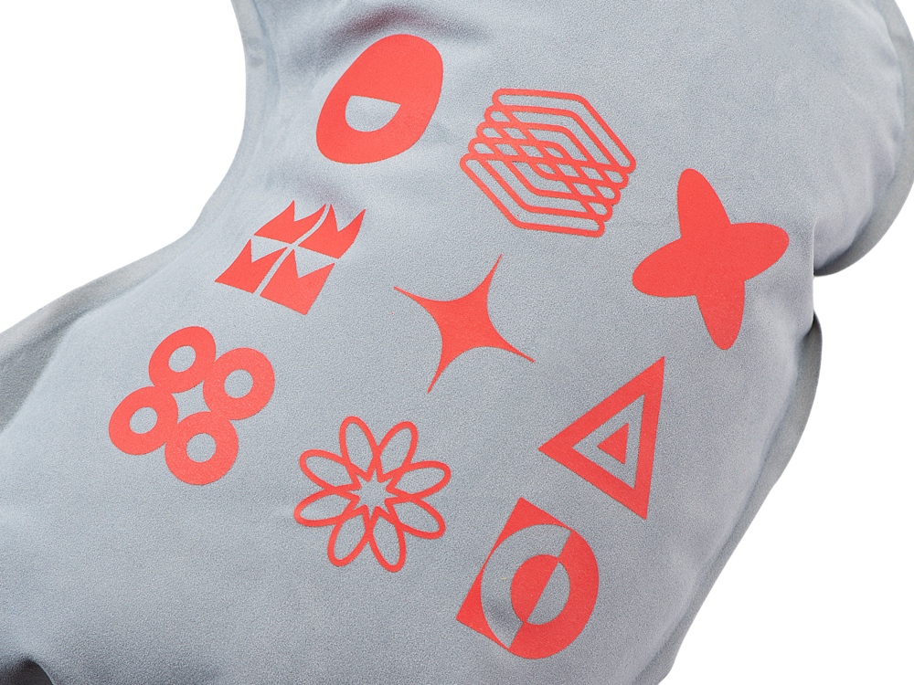 Подушка под шею с помпой Push, серый (термотрансфер)-2