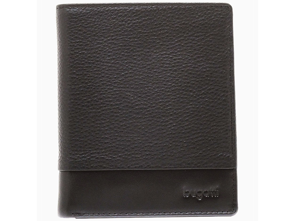 Портмоне BUGATTI Atlanta, чёрное, натуральная воловья кожа, 10,5х2х12,5 см-1