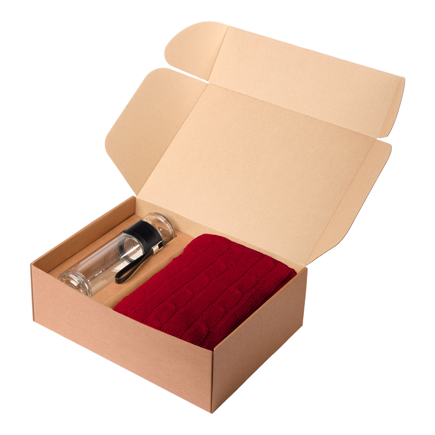 Подарочный набор Терсо (Terso), Фадо (Fado), красный (плед, термобутылка)-2