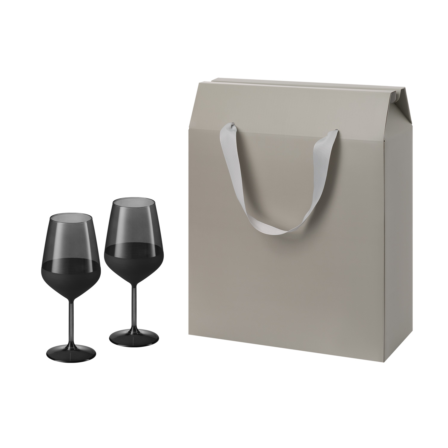 Подарочный набор 2 бокала для вина Блэк Эдишн (Black Edition) в большом подарочном пакете-0