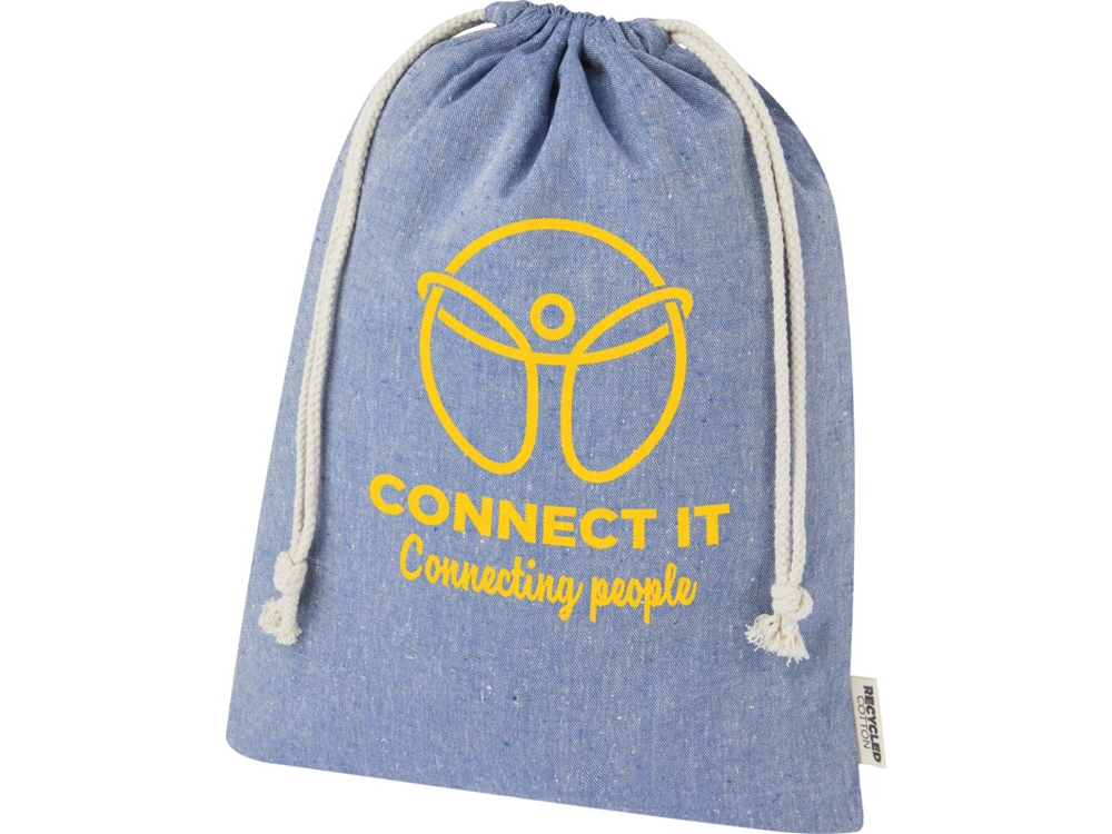 Большая подарочная сумка Pheebs объемом 4 л из хлопка плотностью 150 г/м2, синий-4