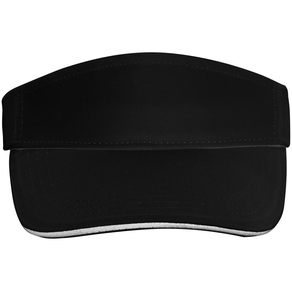 Козырек Active, черный с белым кантом-1