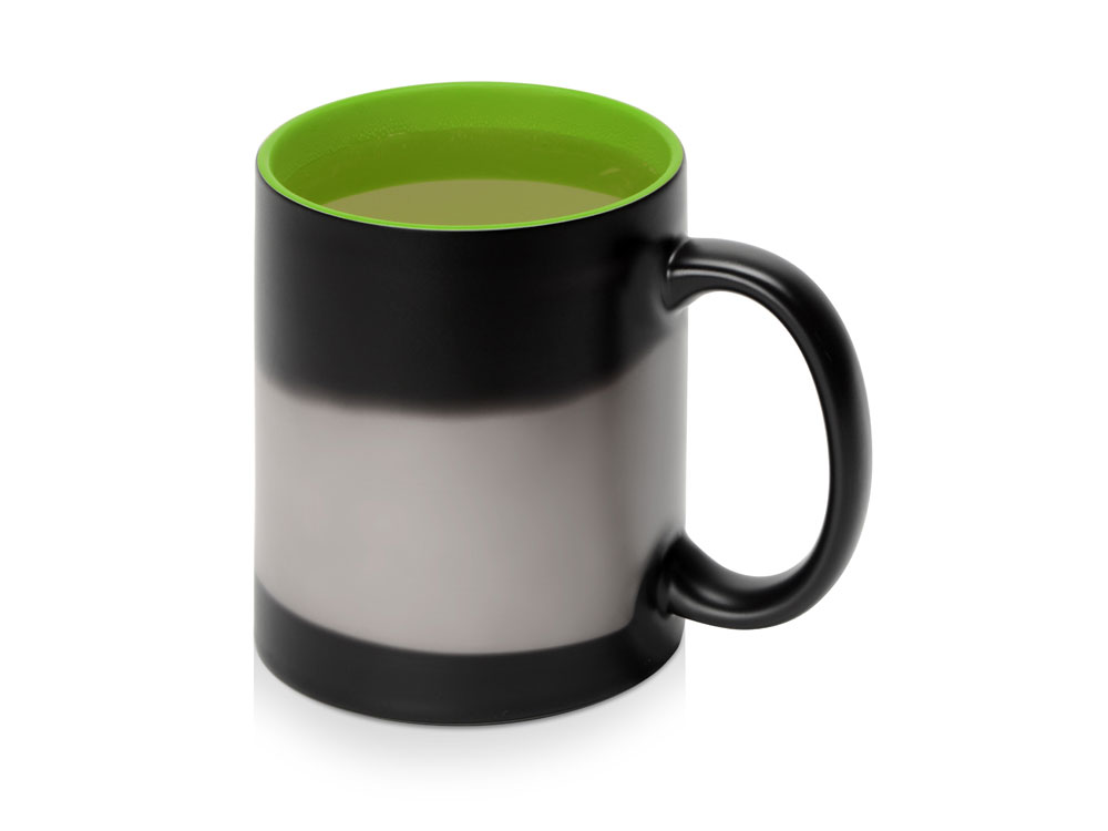 Кружка-хамелеон Surprise матовая, черный/зеленое яблоко-3