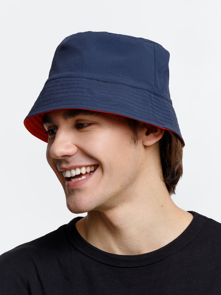 Панама Nylon двусторонняя, темно-синяя с красным-3