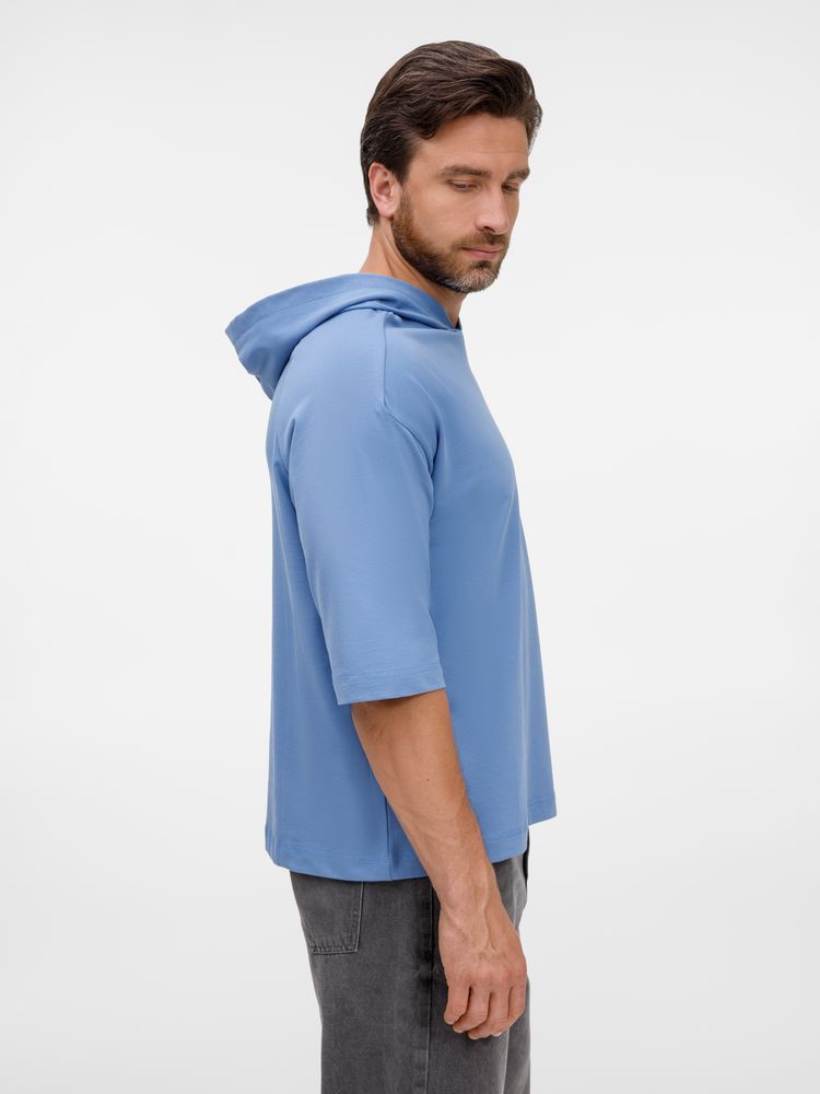 Футболка оверсайз унисекс с капюшоном Neofit, синяя-6