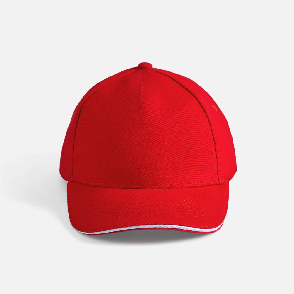 Бейсболка Long Beach, красная с белым-2