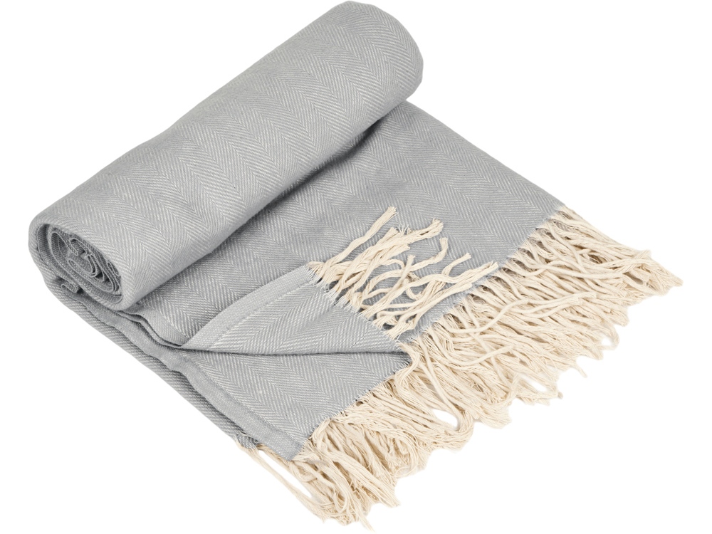 Плед Ёлочка 150х180 см. ПРЕМИУМ (серый однотонное)-1