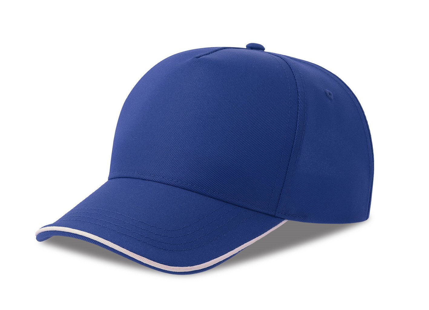 Бейсболка RECY FIVE PIPING, 5 клиньев, застежка-липучка, ярко-синий, белый-0