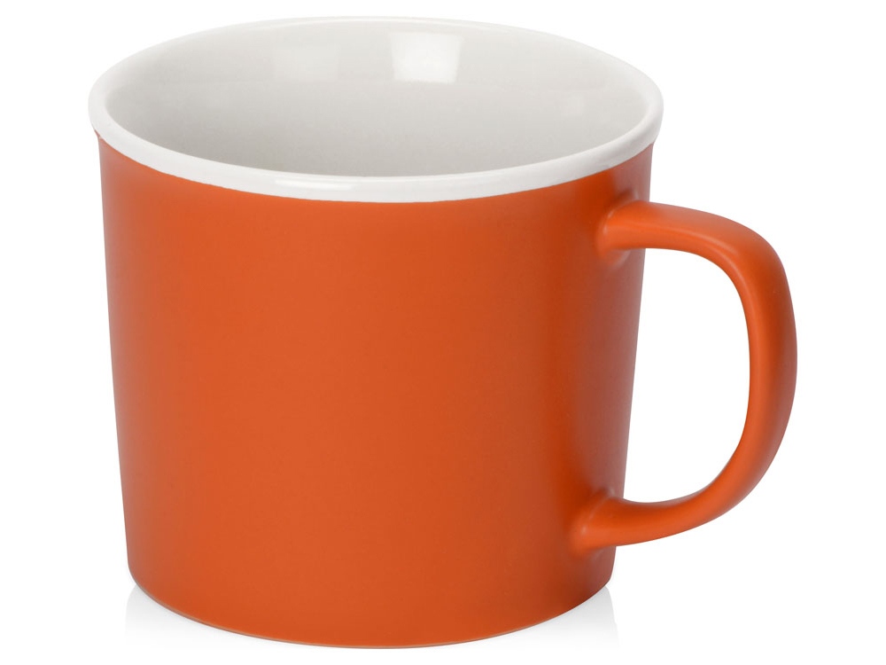 Матовая кружка Nancy 360 мл цветная снаружи, белая внутри, оранжевый-0