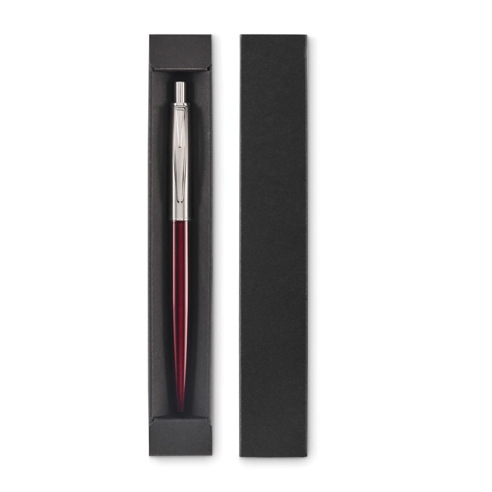 Push button pen in box, красного бургундского вина-3