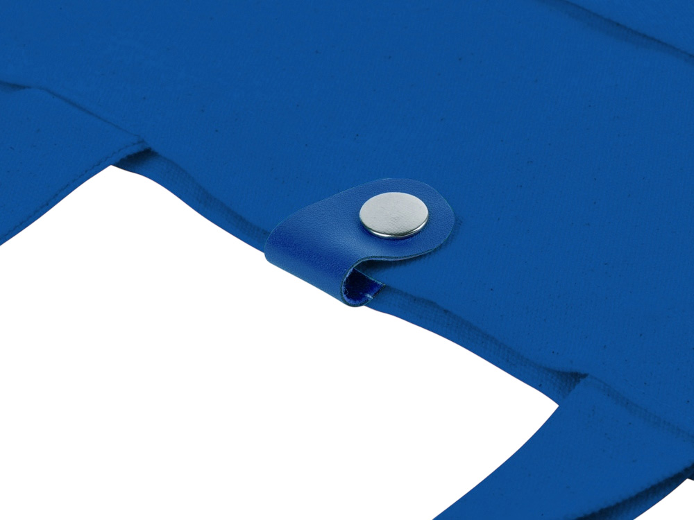 Сумка Clip из хлопка 340 г/м2 с застежкой из экокожи, синий-4