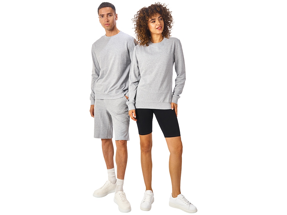 Свитшот Warsaw 220гр, унисекс, серый меланж-5