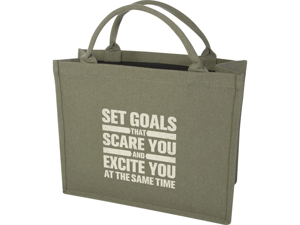 Page эко-сумка для книг из переработанного материала Aware™ плотностью 500 г/м² - Зеленый-5