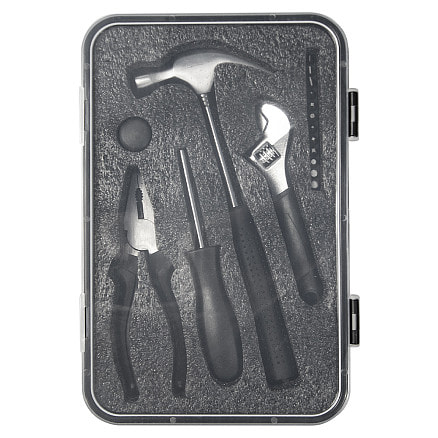 Набор инструментов Tools Baltimore черный 6 в 1 в пластиковом футляре, Черный-2