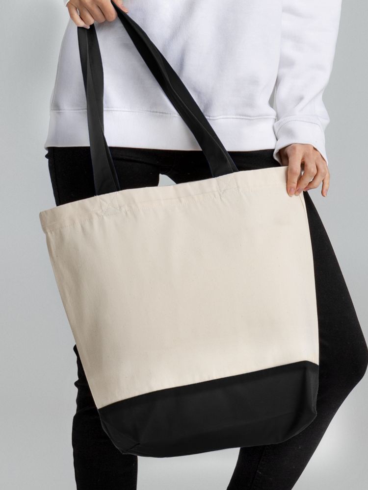 Холщовая сумка Shopaholic, черная-3