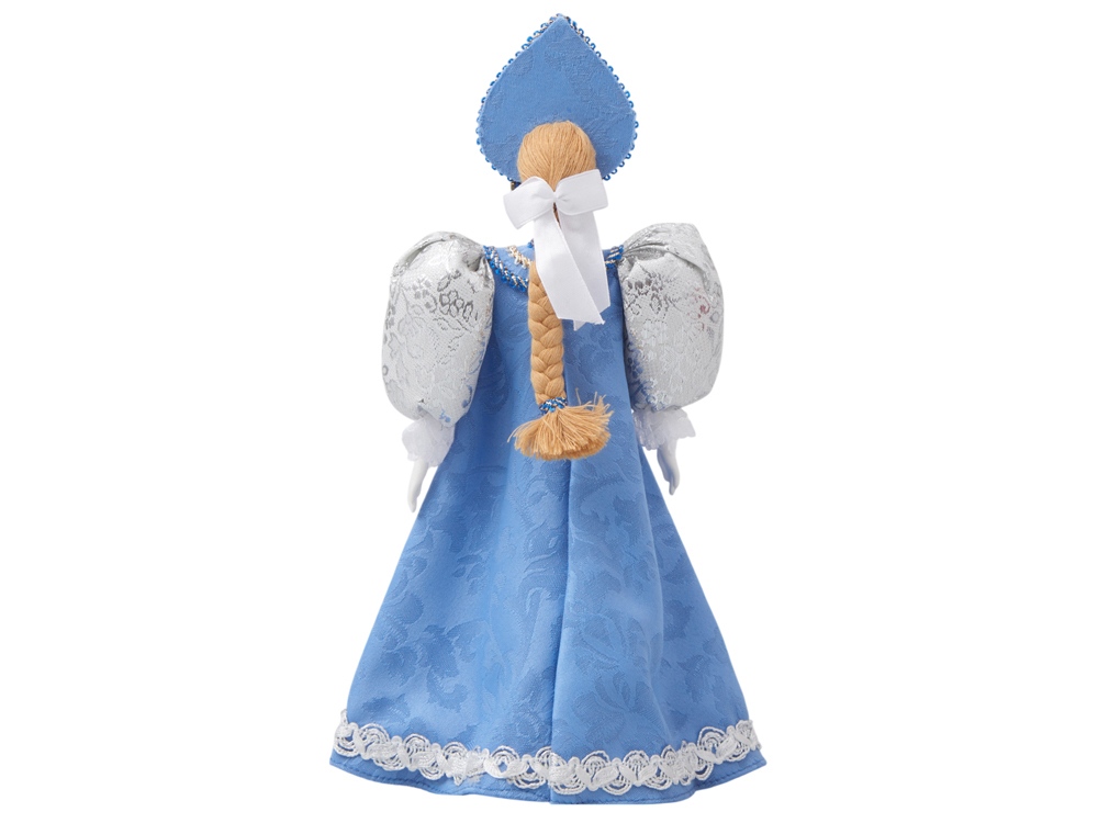 Подарочный набор: кукла фарфоровая, мед, голубой-4