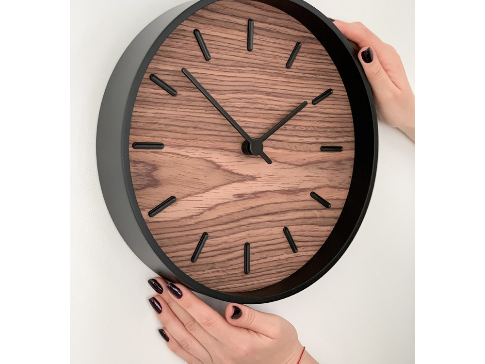 Часы настенные Tiger S, черный, орех-7