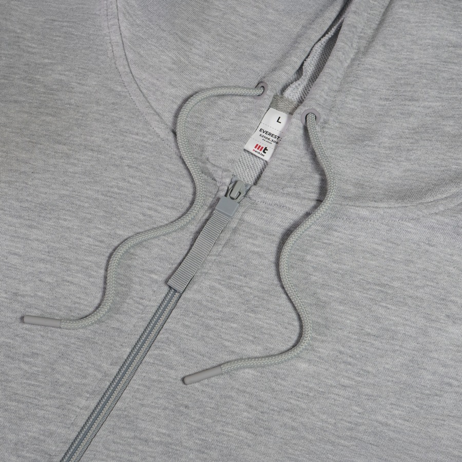 Толстовка унисекс на молнии с капюшоном EVEREST 2 260, светло-серый меланж-3