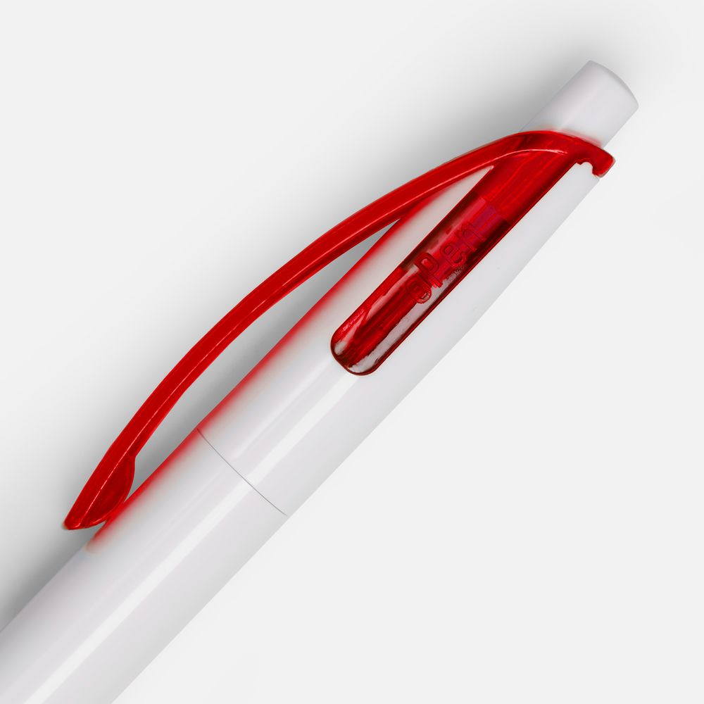 Ручка шариковая Bento, белая с красным-2