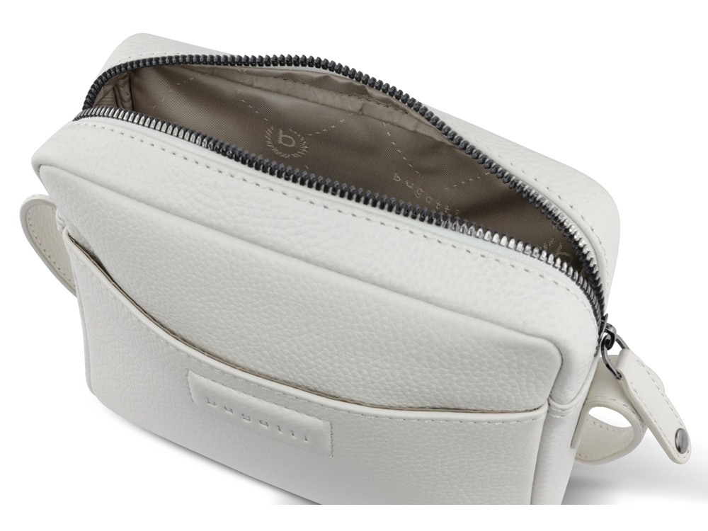 Сумка кросс-боди женская BUGATTI Elsa, белая, воловья кожа/полиэстер, 19х5,5х14 см-5