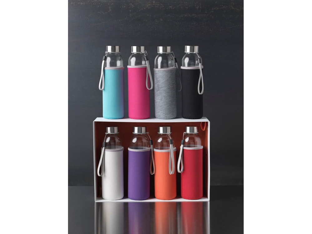 Спортивная бутылка Bodhi из стекла объемом 500 мл, зеленый лайм-3