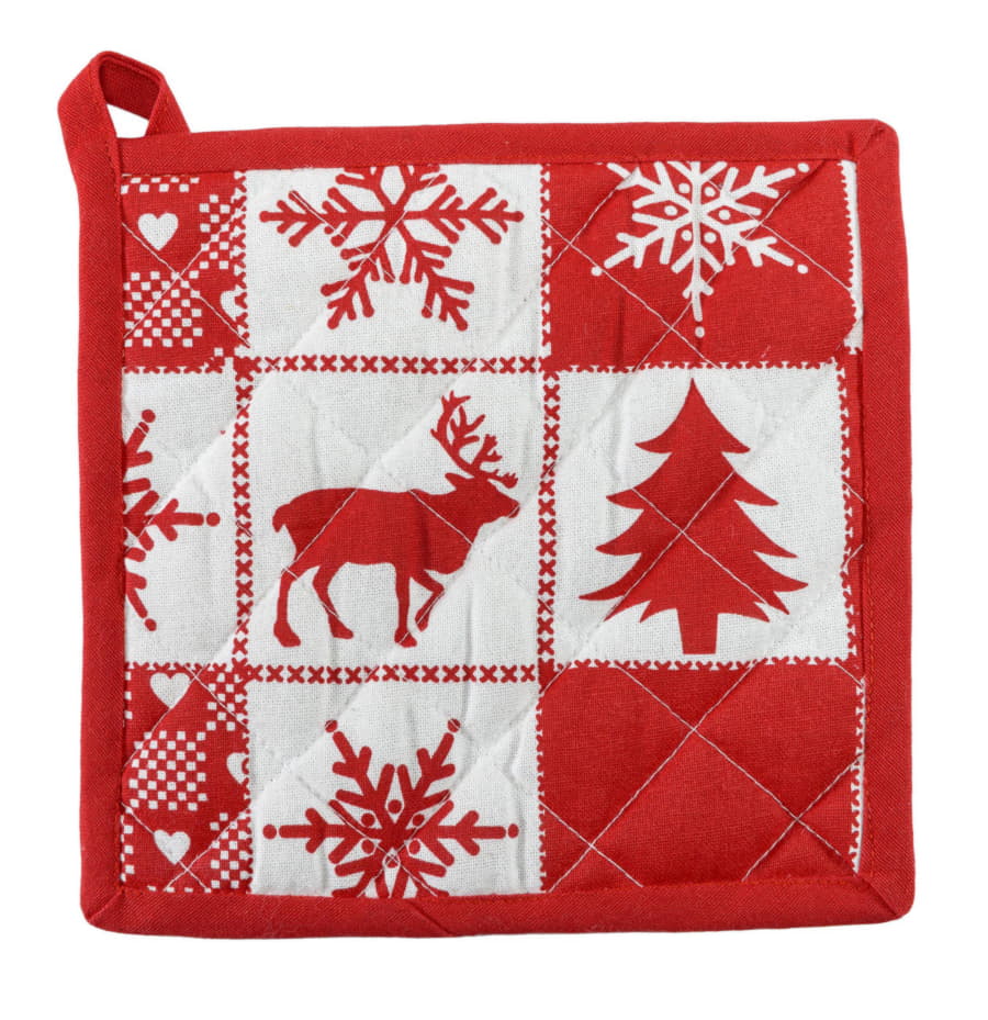 Подарочный набор  для кухни  "Новогодний",хлопок 100%, фартук и прихватки, белый, красный-2