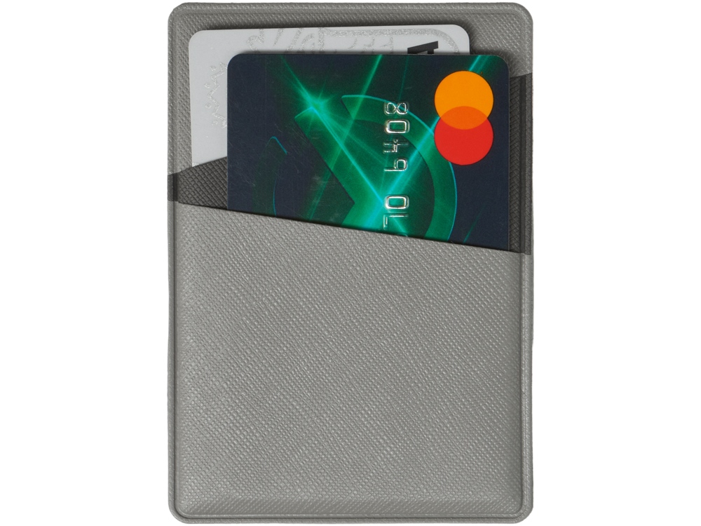 Картхолдер на 3 карты типа бейджа Favor, светло-серый/темно-серый-2