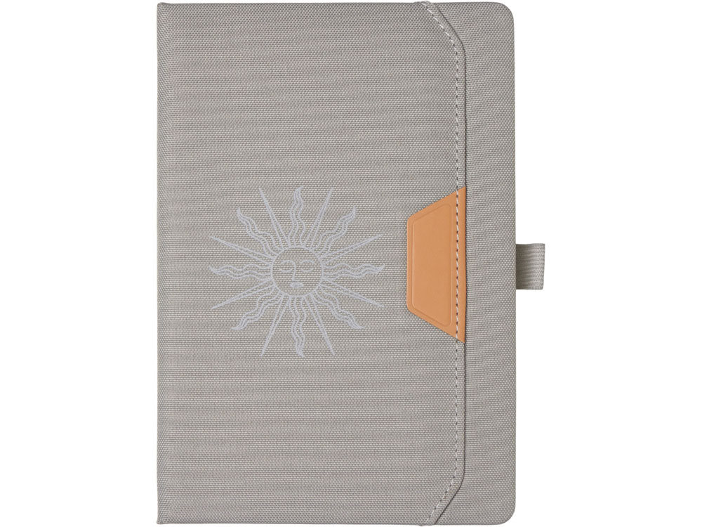 Блокнот А5 из RPET Harvey, 80 листов FSC бумага, серый с термотрансфером-0