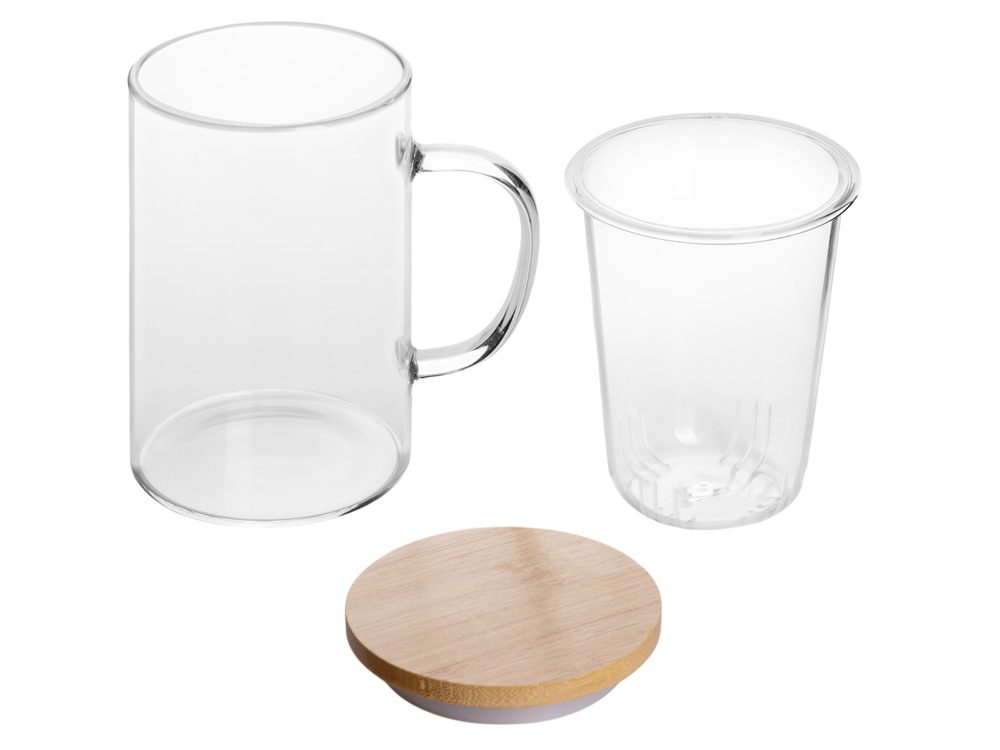 Стеклянная кружка с заварочной емкостью Milfoil-7