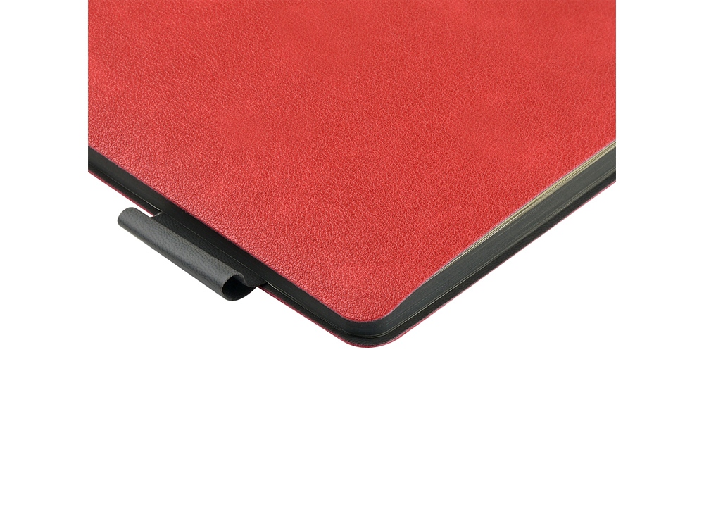 Блокнот А5 Boston, красный с серым срезом-4