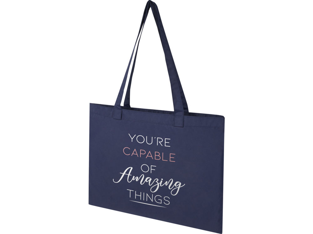 Kai круглая эко-сумка из переработанного материала, сертифицированного согласно GRS - Темно - синий-6