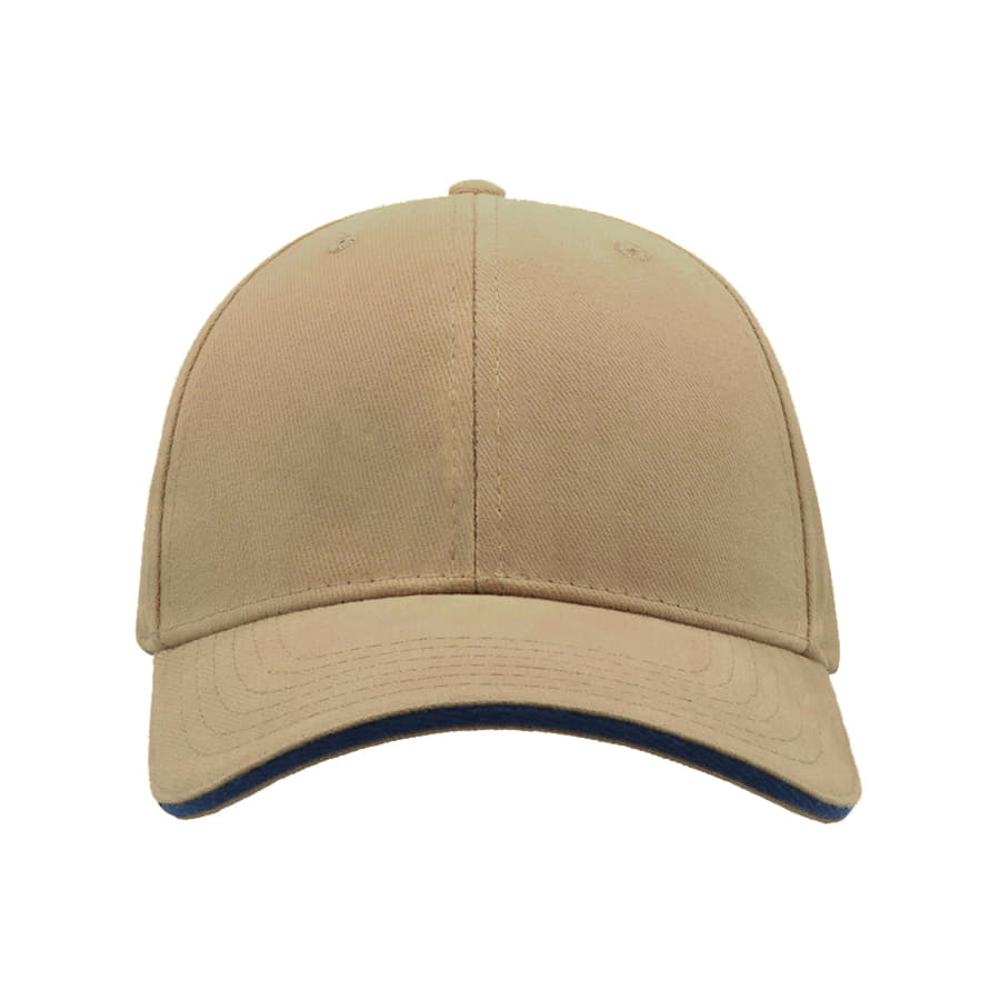 Бейсболка LIBERTY SANDWICH, 6 клиньев, сэндвич, металлическая застежка, хаки, темно-синий-3