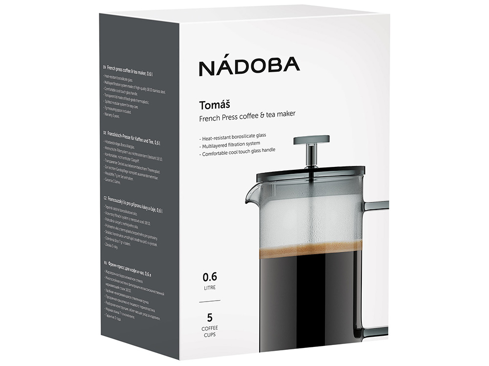 Френч-пресс 0,6 л, NADOBA, серия TOMAŠ-1