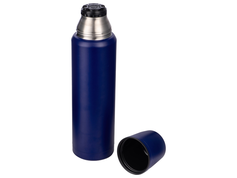 Термос с чашей и двойными медными стенками Stern, 1 л, темно-синий-2