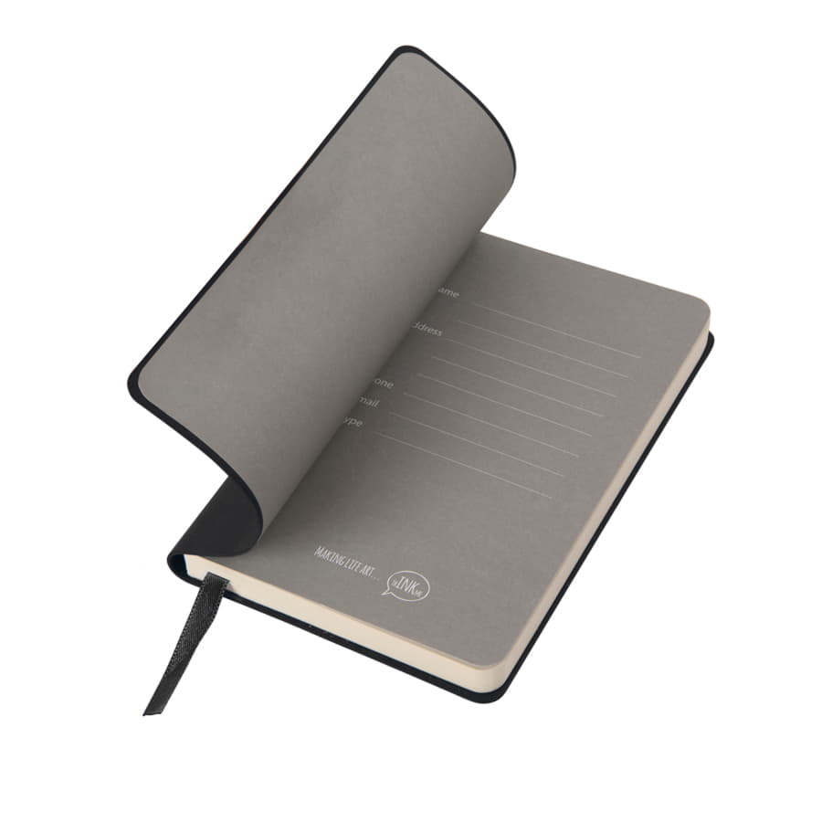 Бизнес-блокнот FUNKY, формат A6, в клетку, черный, серый-4