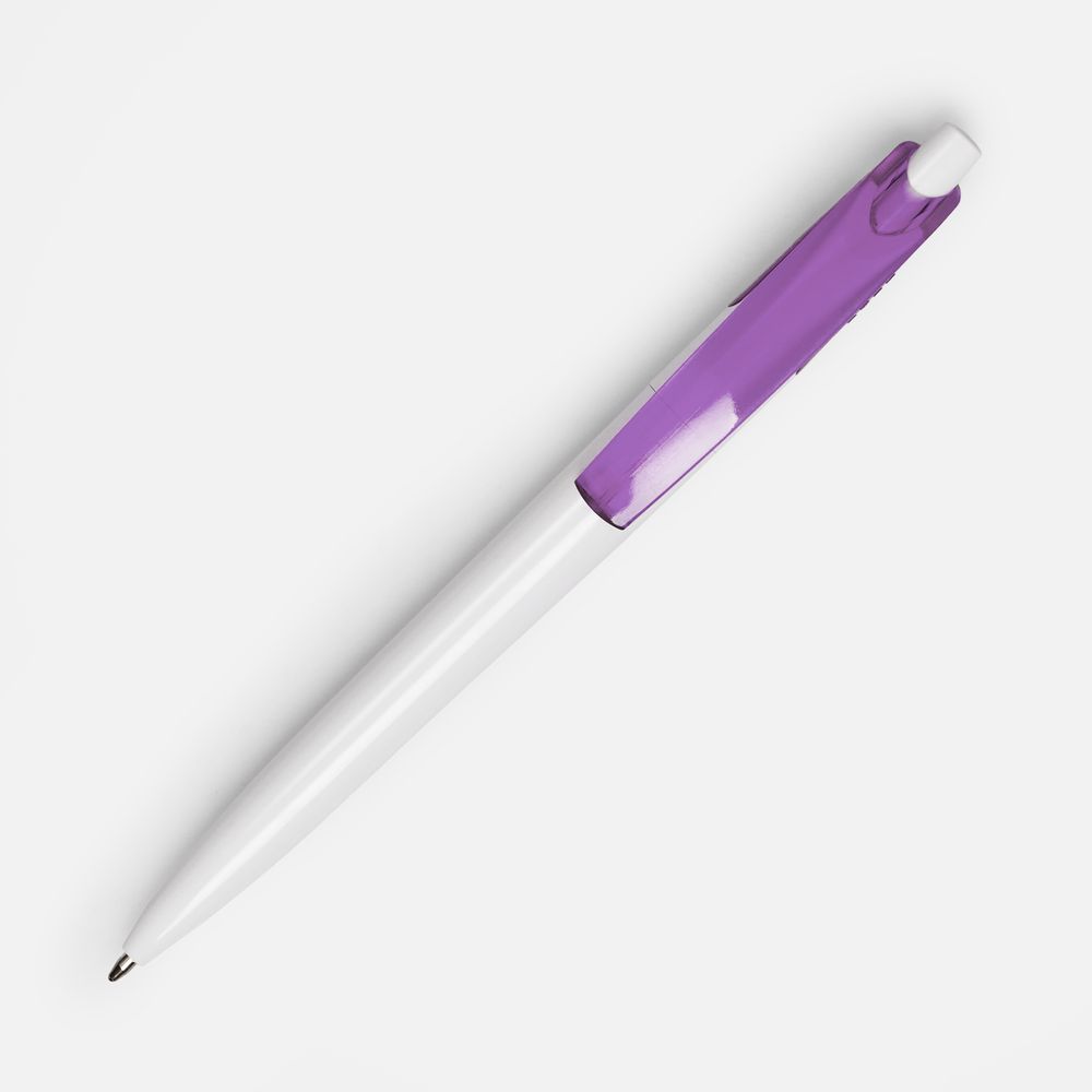 Ручка шариковая Bento, белая с фиолетовым-1
