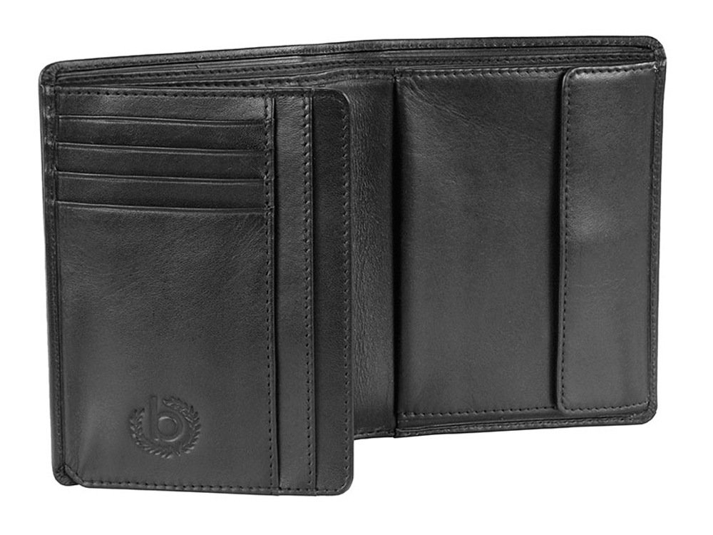Портмоне BUGATTI Primo, чёрное, натуральная воловья кожа, 10х1,5х12,5 см-1