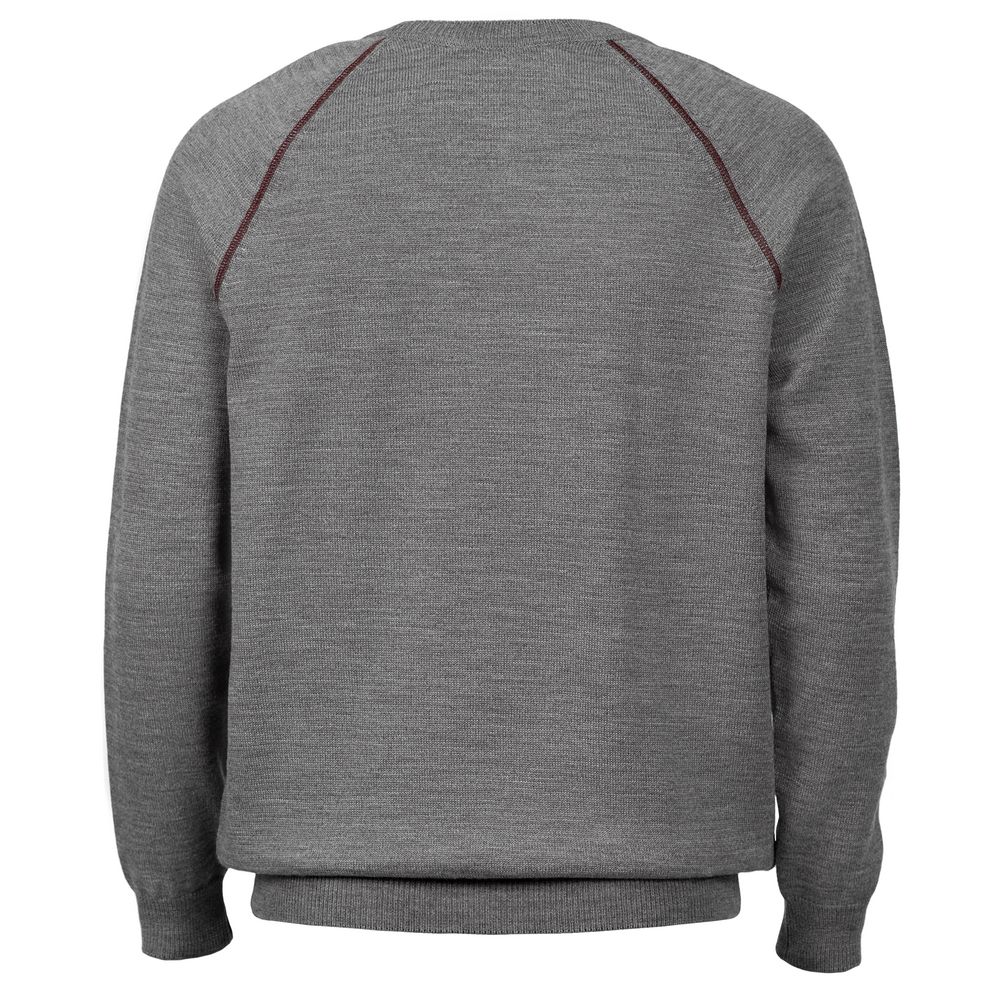 Джемпер Stitch с контрастной отделкой, серый с бордовым-2