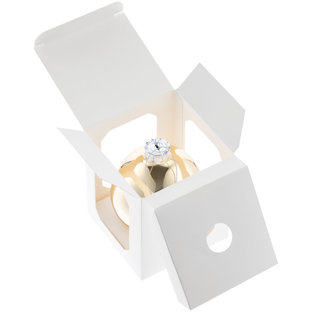 Елочный шар Finery Gloss, 10 см, глянцевый золотистый-3