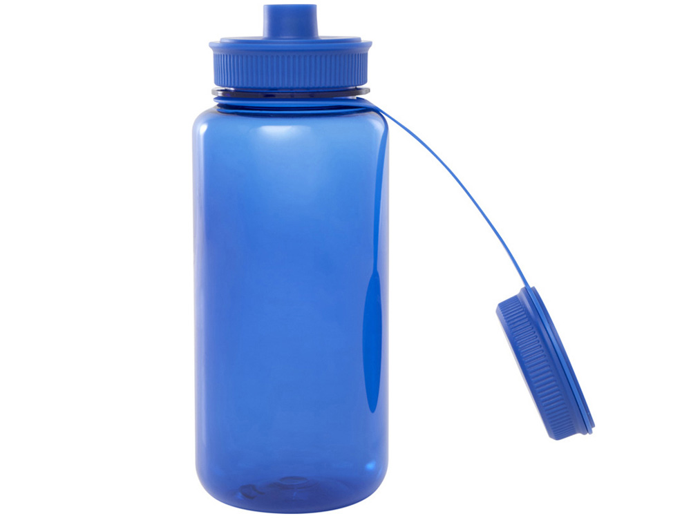 Спортивная бутылка Ryder из переработанного ПЭТ-пластика объемом 900 мл с многофункциональной крышкой, сертифицированная RCS - Ярко-синий-3
