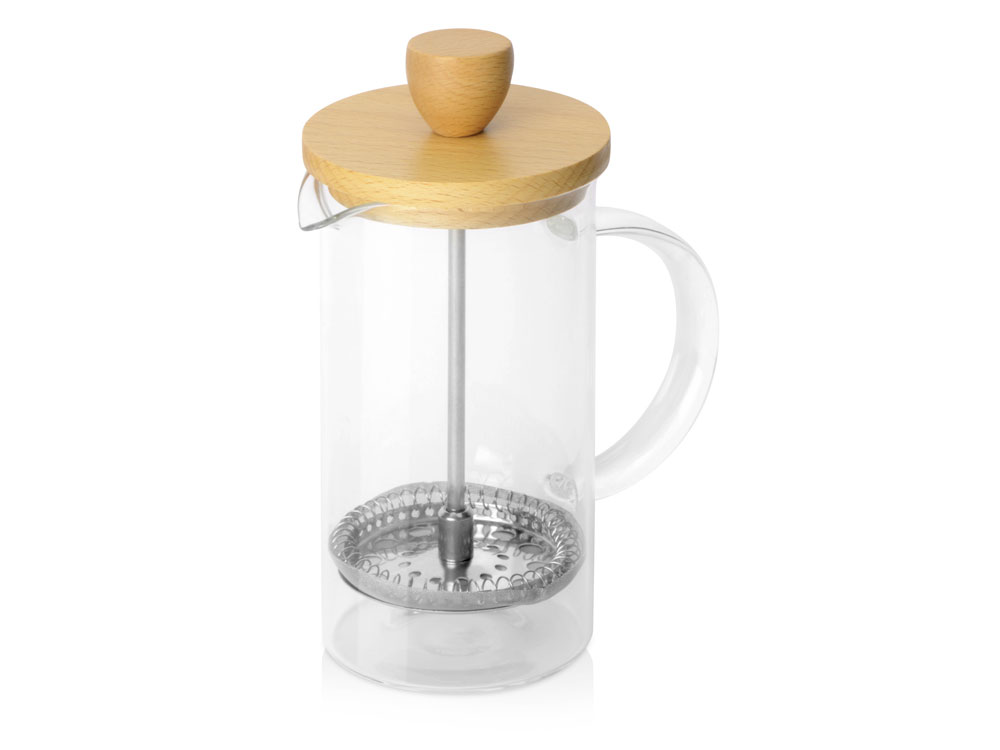 Подарочный набор с пледом, френчпрессом, чаем и вареньем, серый-3