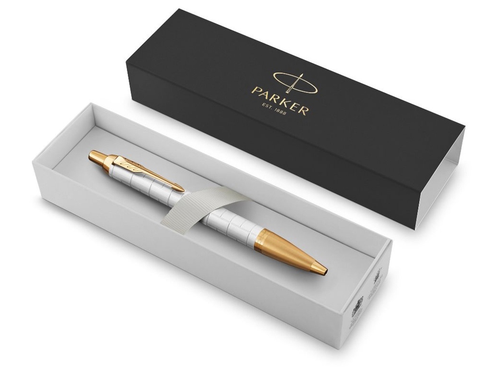 Шариковая ручка Parker IM Premium K318  Pearl GT, стержень: M, цвет чернил: blue, в подарочной упаковке.-1