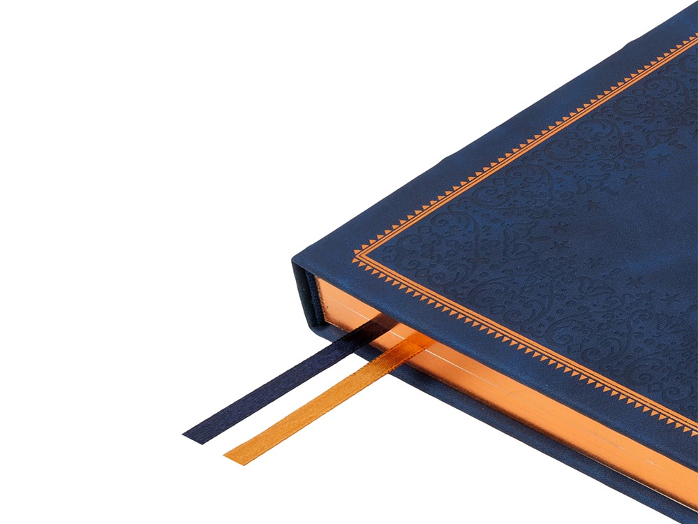 Ежедневник недатированный А4 Royal, синий с бронзовым срезом-3